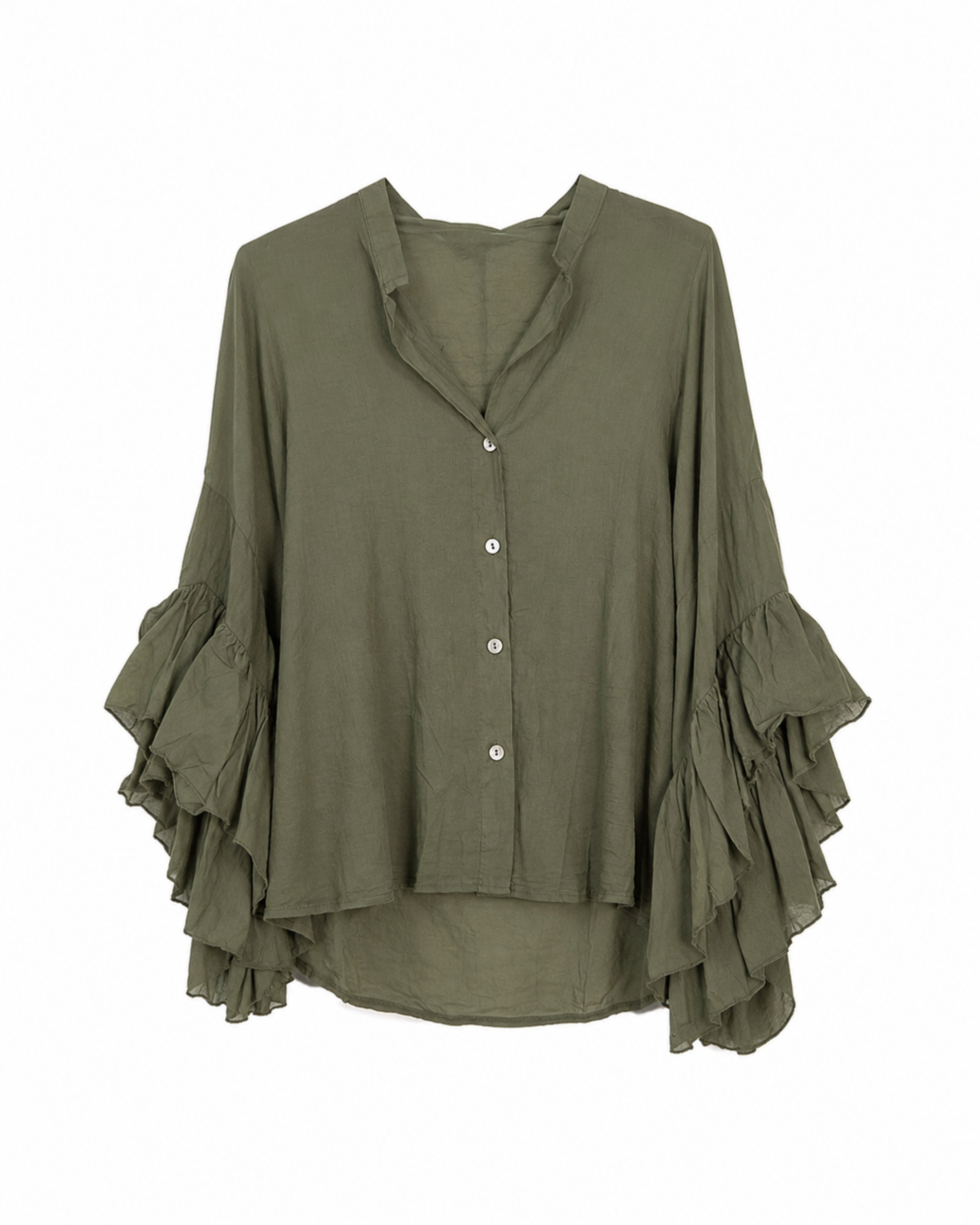 Camisa botones mangas volantes