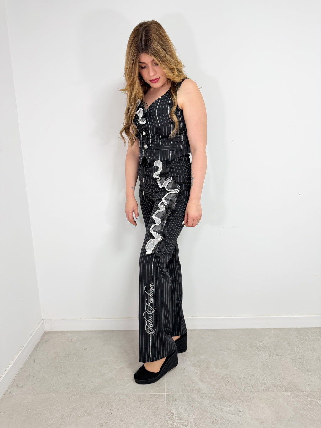 Conjunto traje volante tul