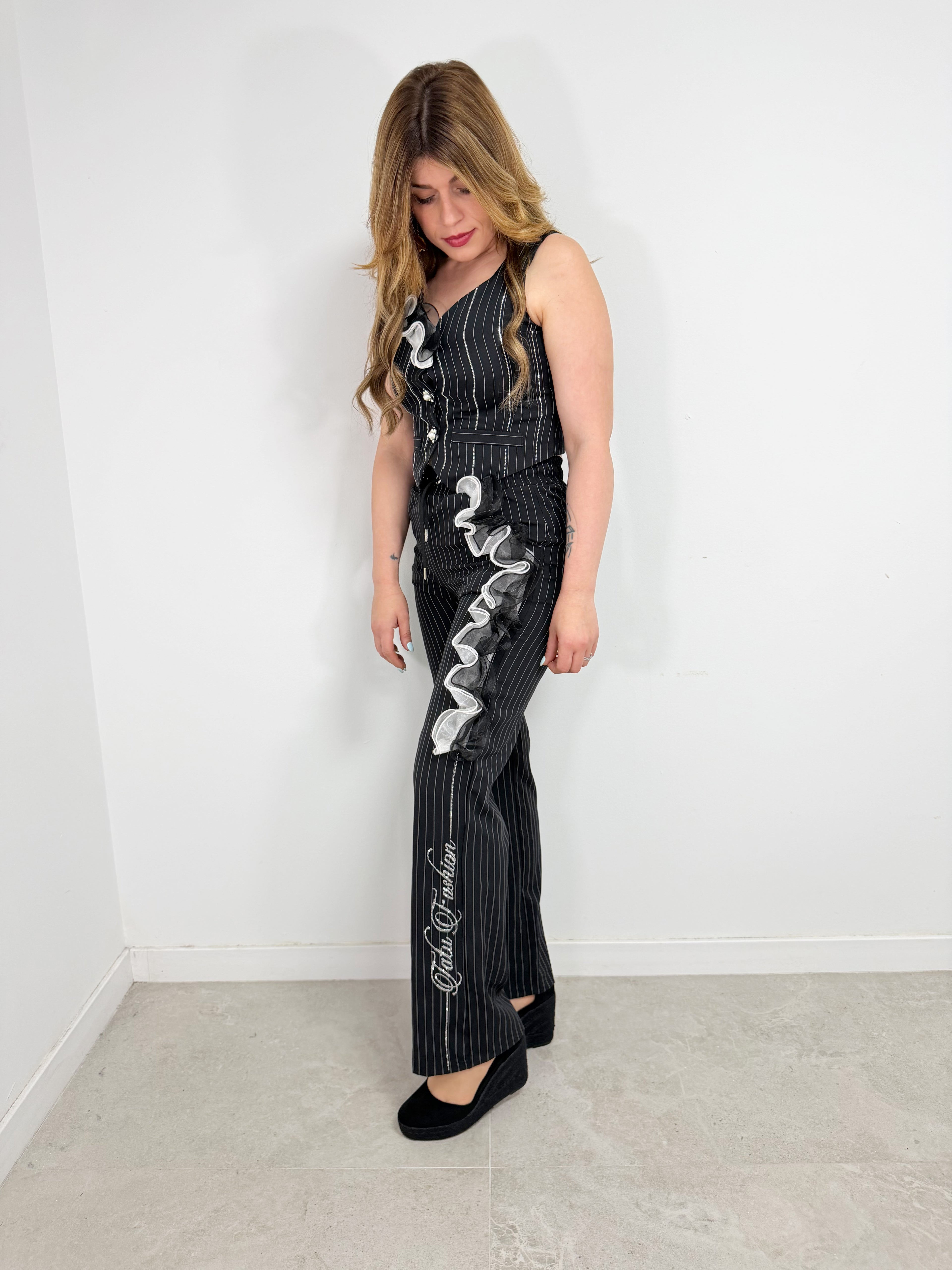 Conjunto traje volante tul