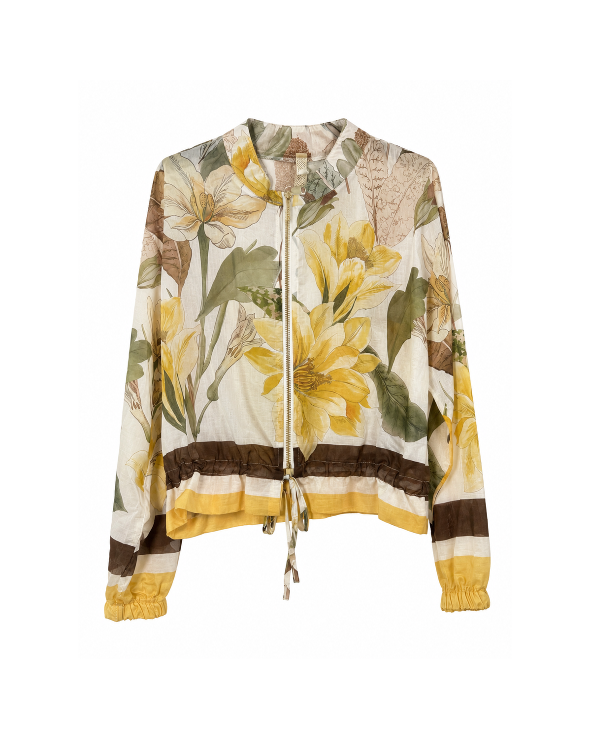 Bomber fina floral botánica amarilla
