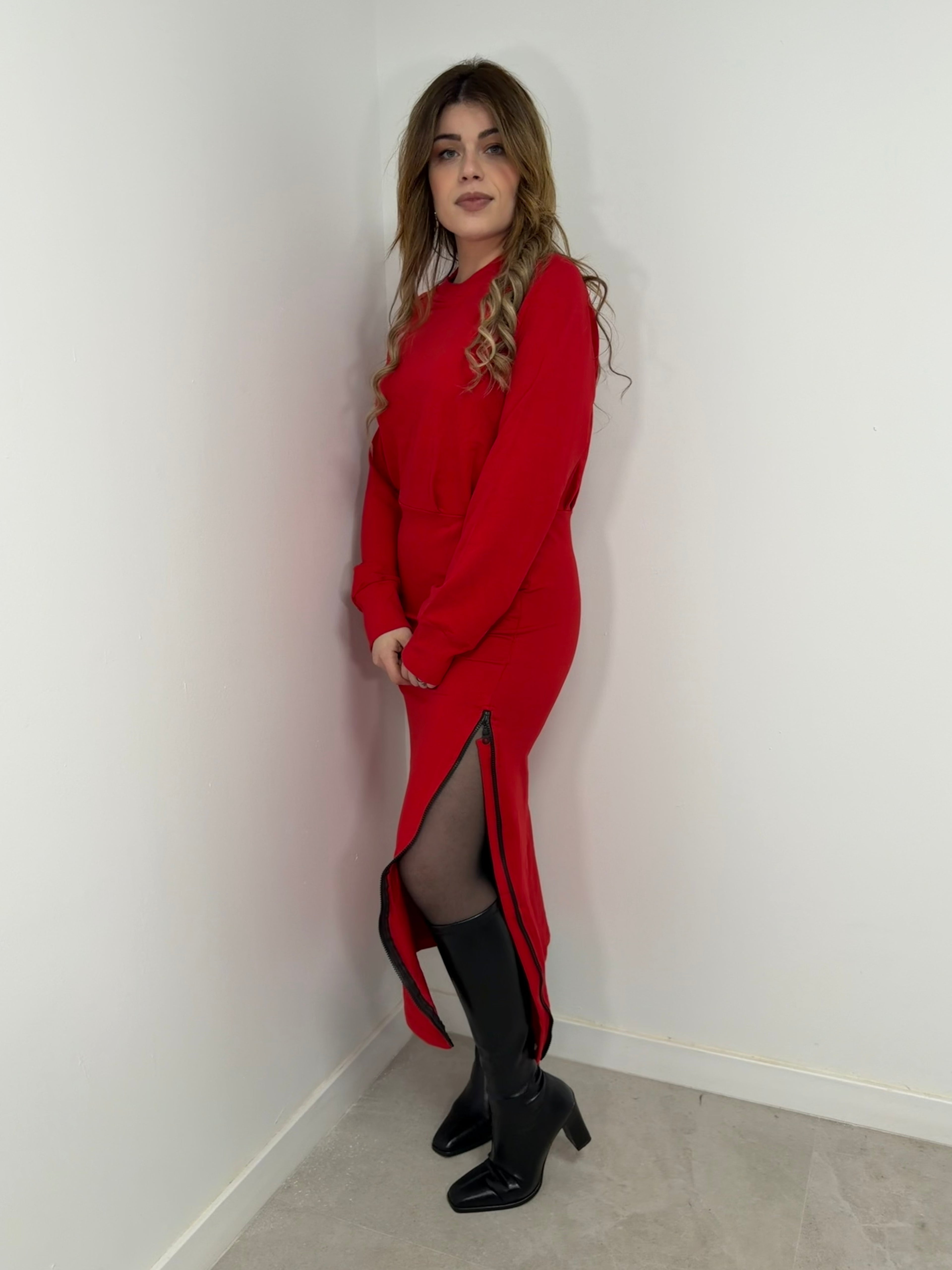 Vestido sudadera rojo