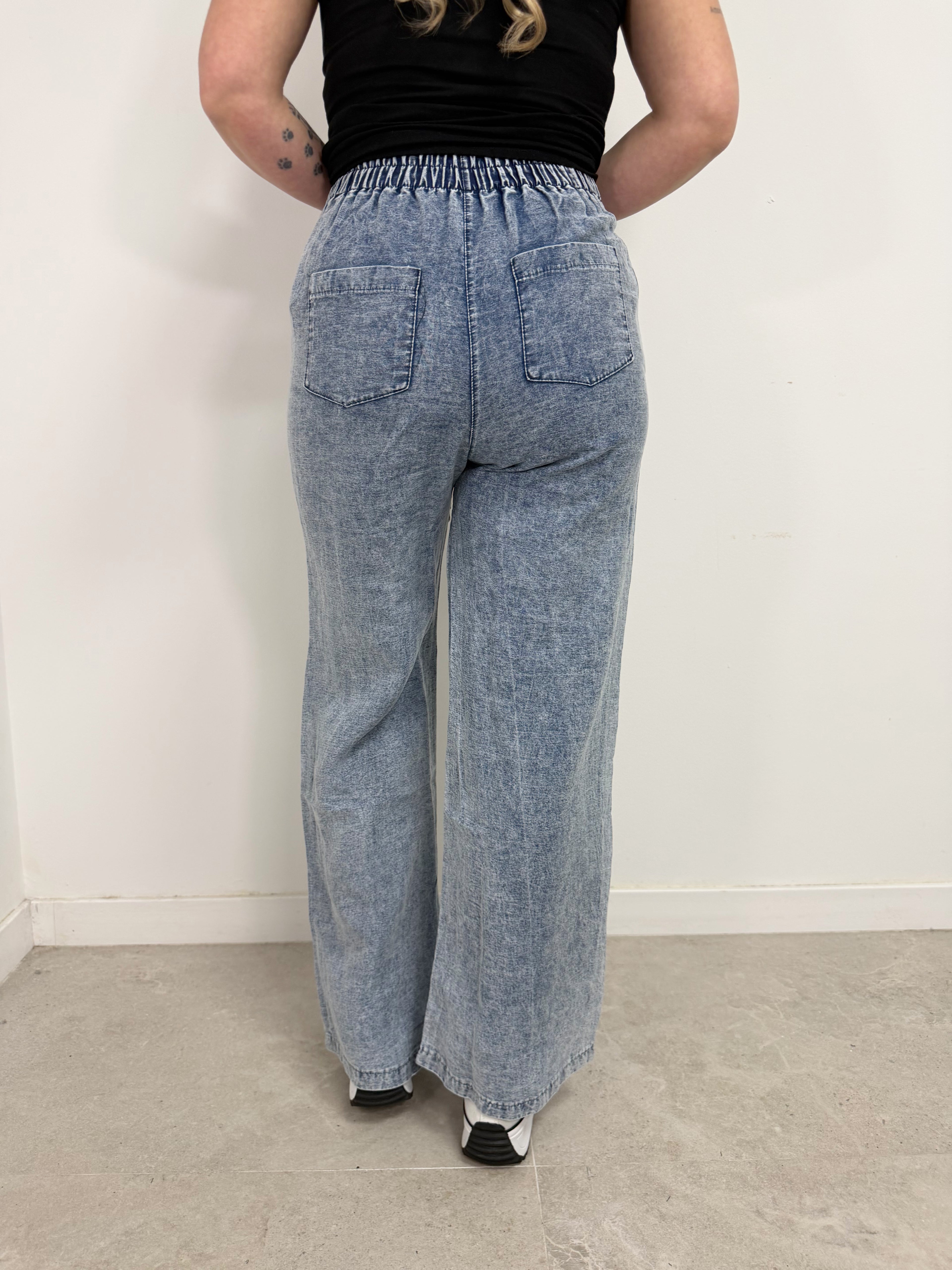 Pantalón denim transparencia