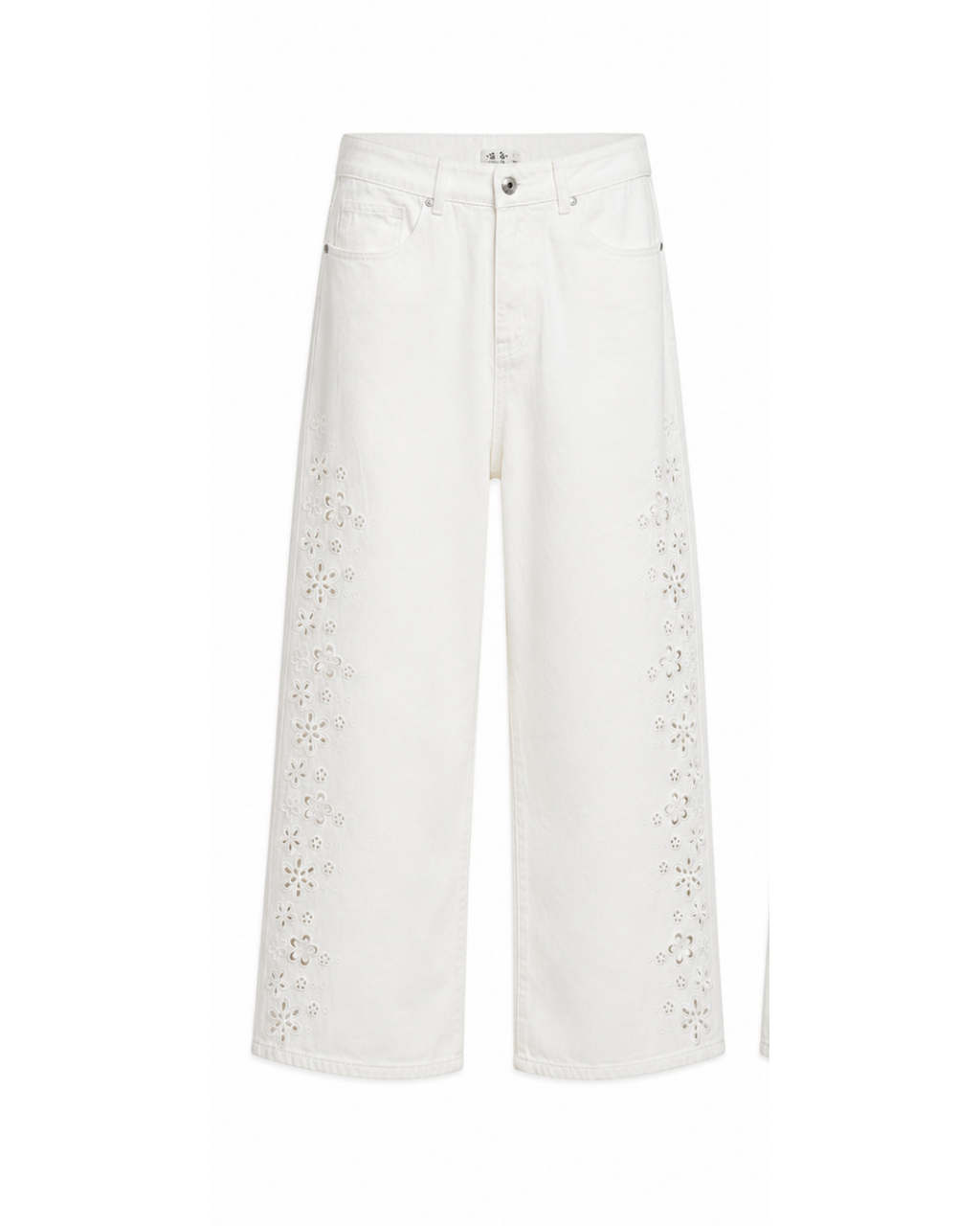 Vaquero Blanco Bordado Floral