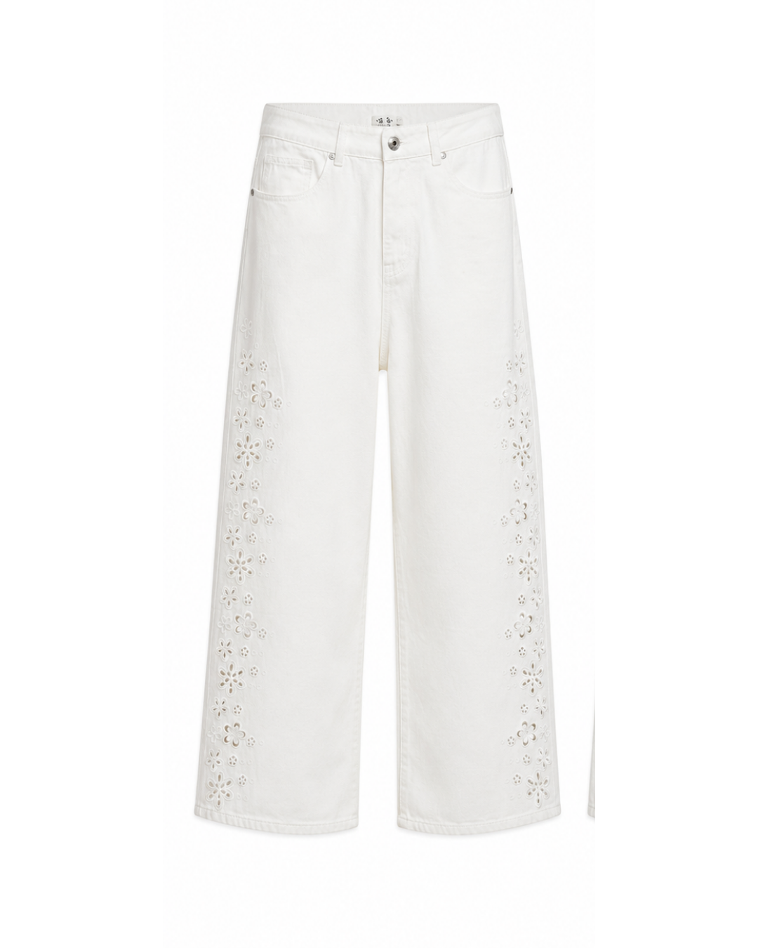 Vaquero Blanco Bordado Floral