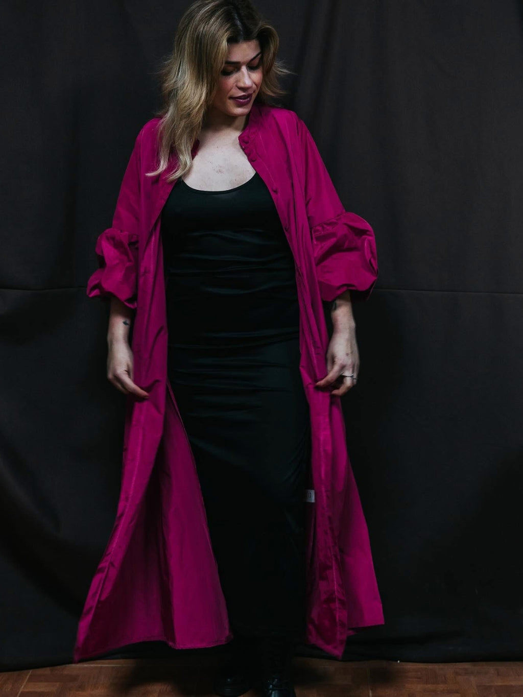 Kimono largo tafetán