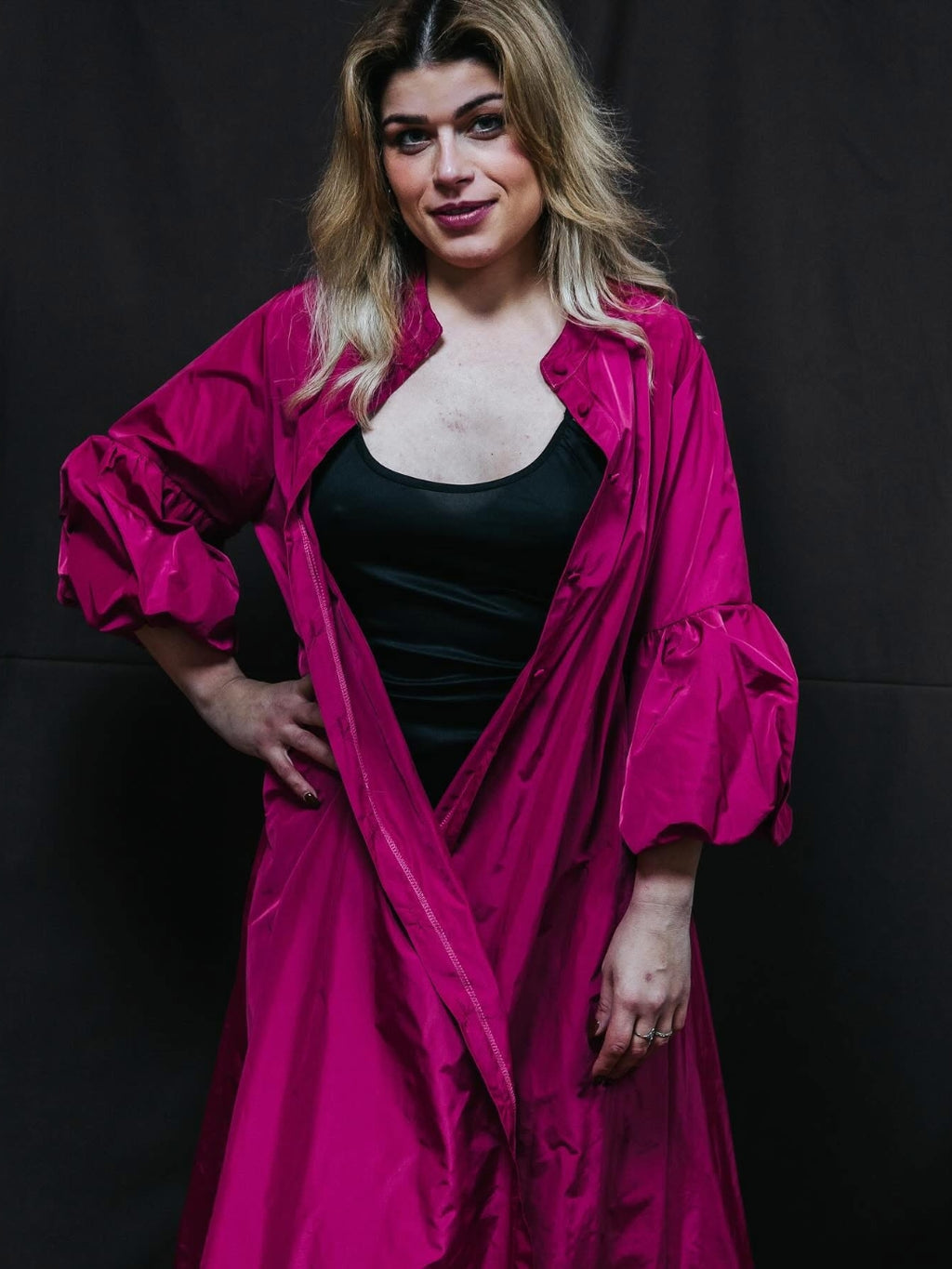 Kimono largo tafetán