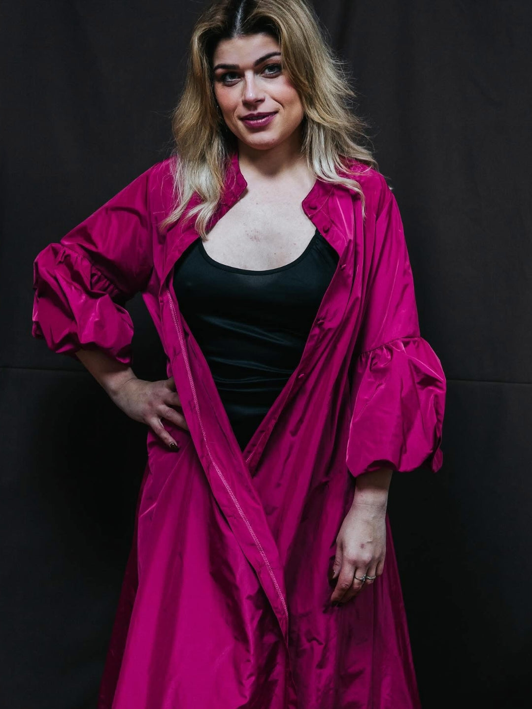 Kimono largo tafetán