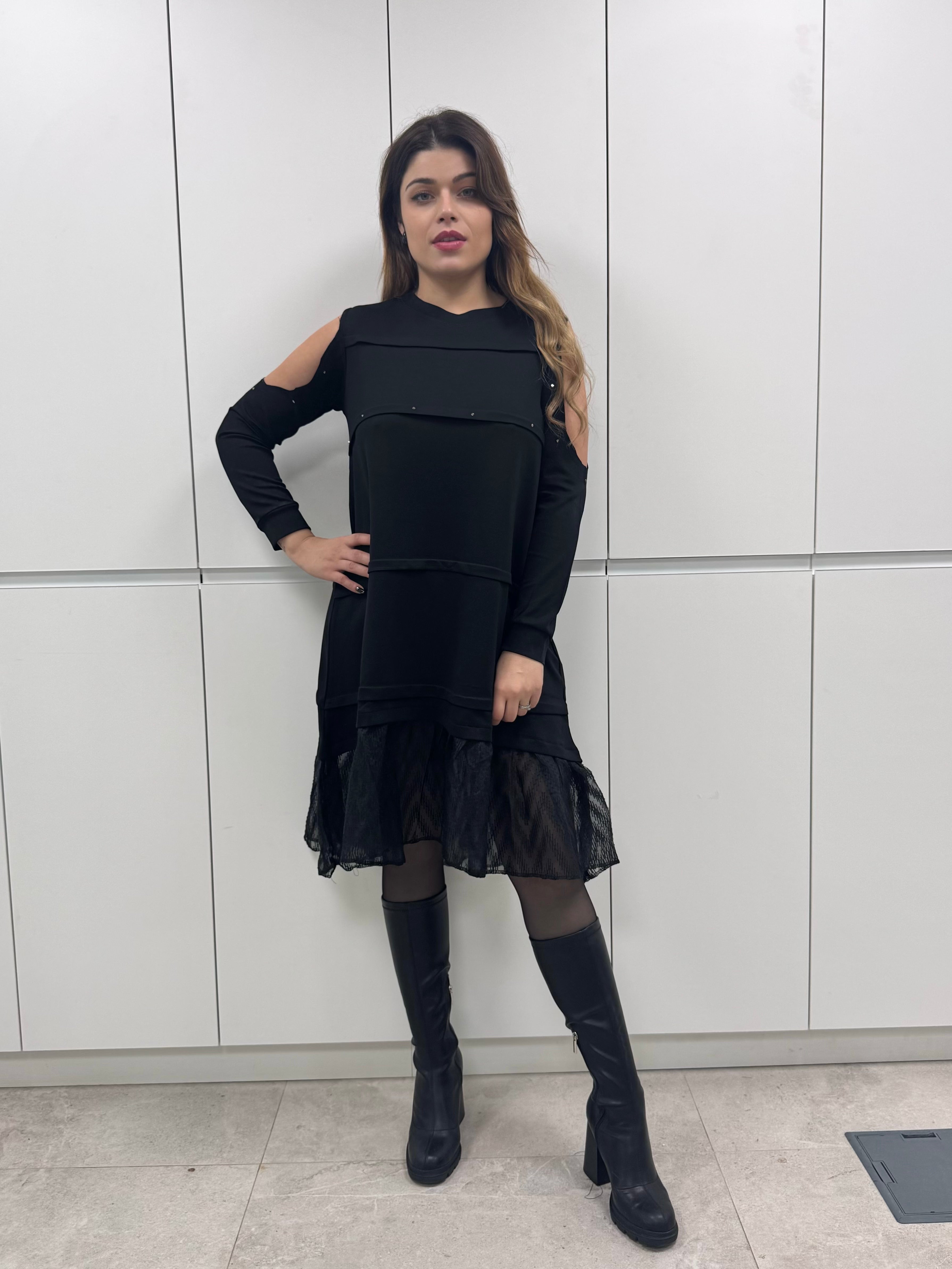 Vestido abertura hombros