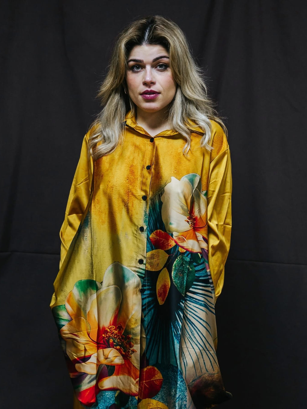 Conjunto seda estampado