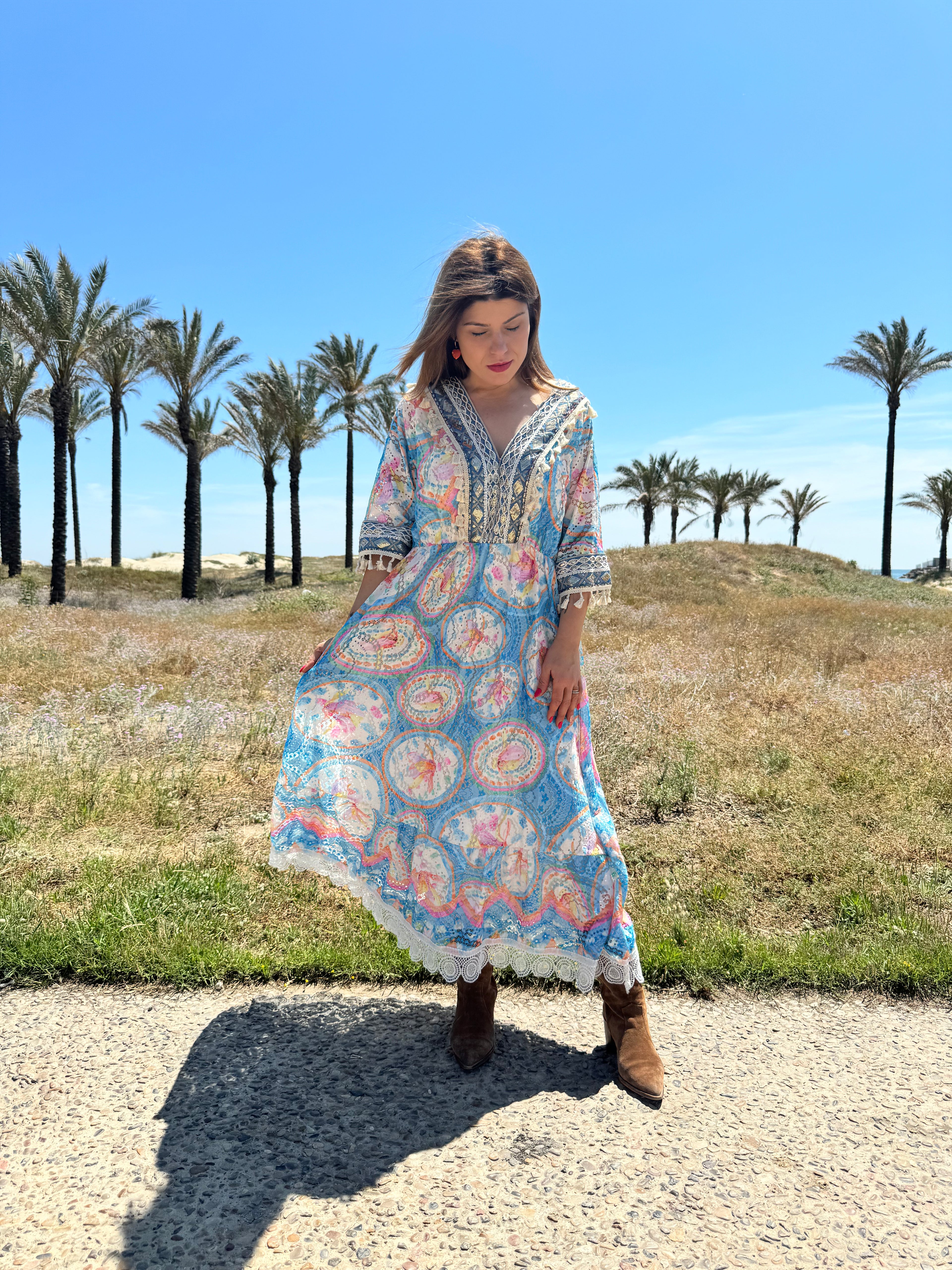 vestido lima azul